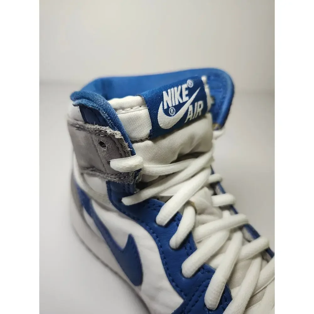 Nike Jordan Kids' 1 High Blue White Sz 5.5Y Leather Athletic Sneaker